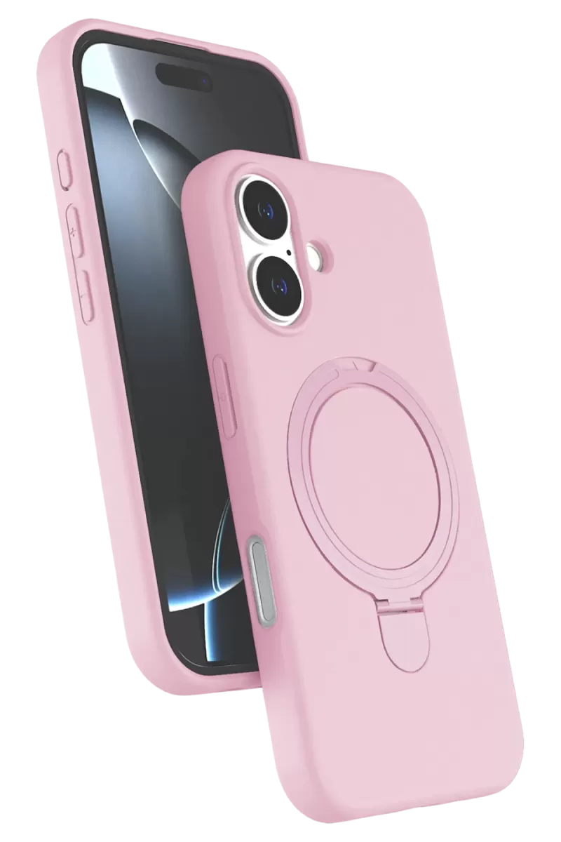Newface Apple iPhone 16 Plus Regal Magsafe Standlı Kapak - Açık Pembe
