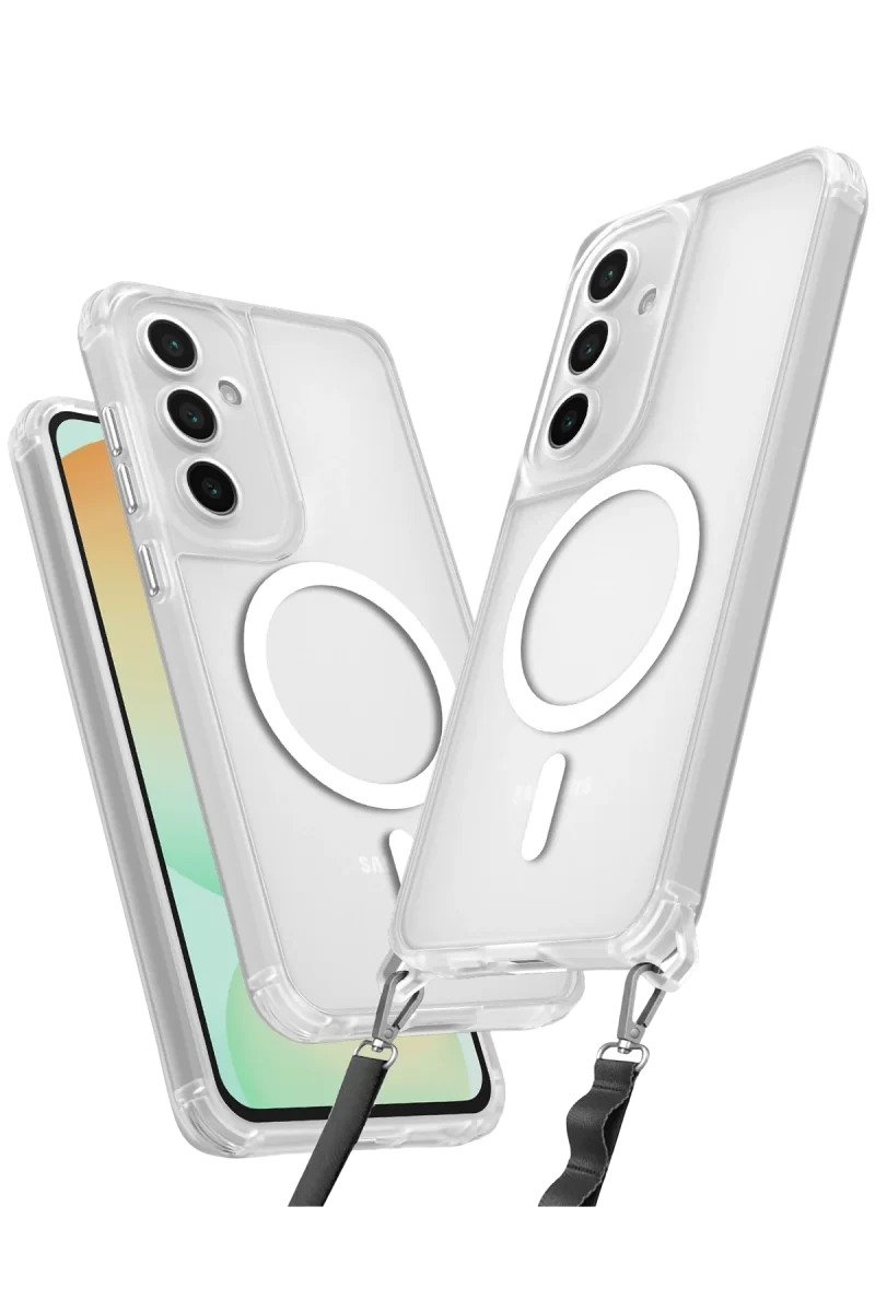 Newface Samsung Galaxy S25 Kılıf Enka Magsafe Silikon Kılıf - Şeffaf