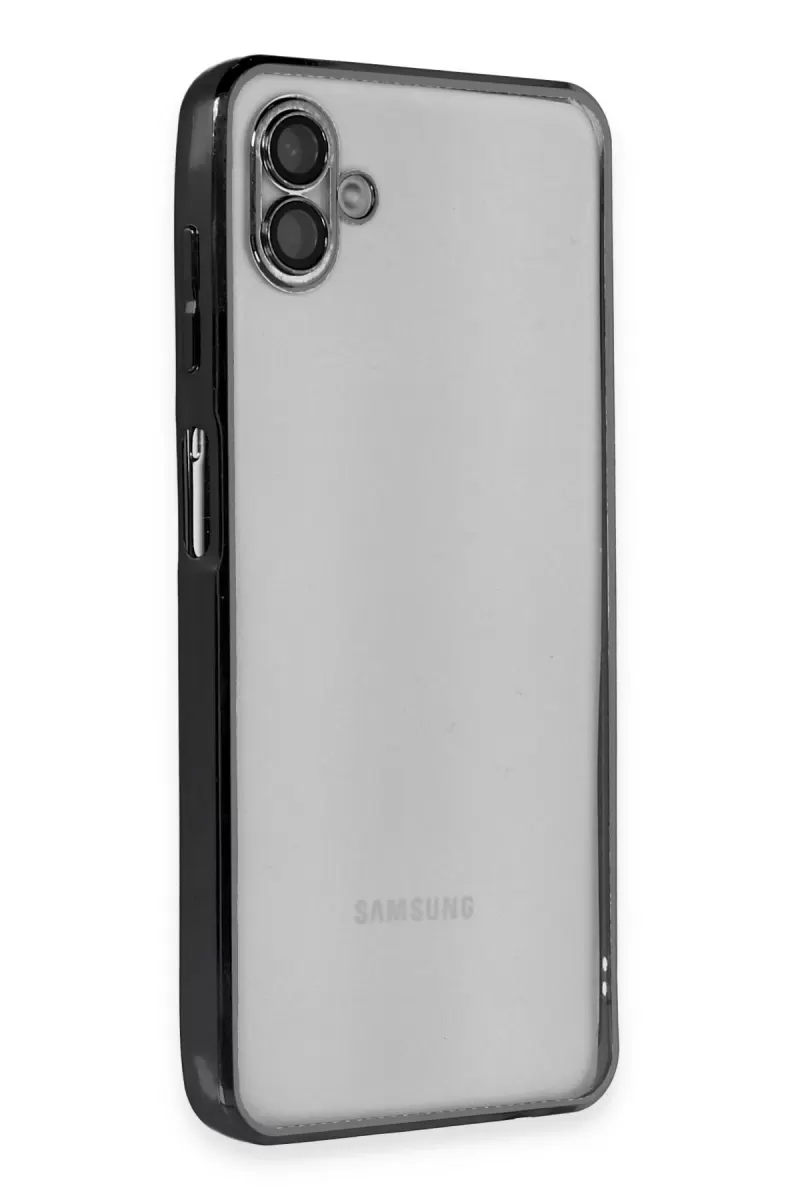 Newface Samsung Galaxy A04 Kılıf Razer Lensli Silikon - Siyah