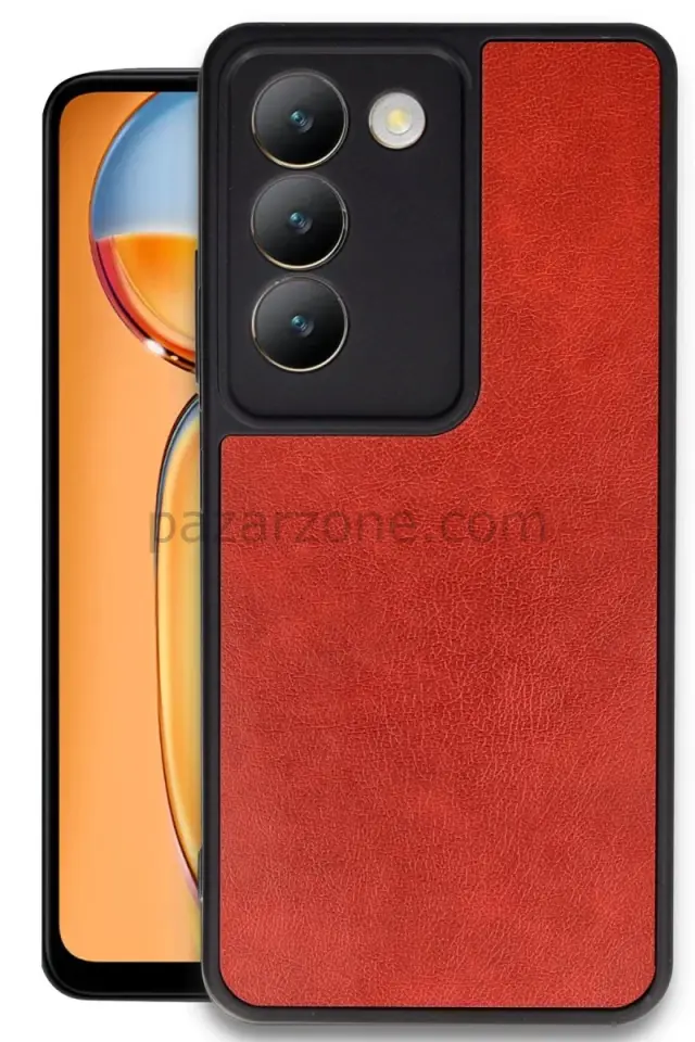 Newface Vivo V30 Lite 4G Kılıf Aras Deri Kapak - Kırmızı