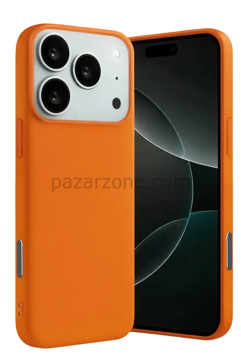 Newface Apple iPhone 17 Pro Nano içi Kadife Silikon - Turuncu