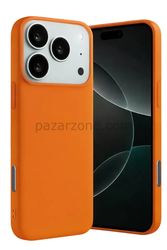 Newface Apple iPhone 17 Pro Nano içi Kadife Silikon - Turuncu