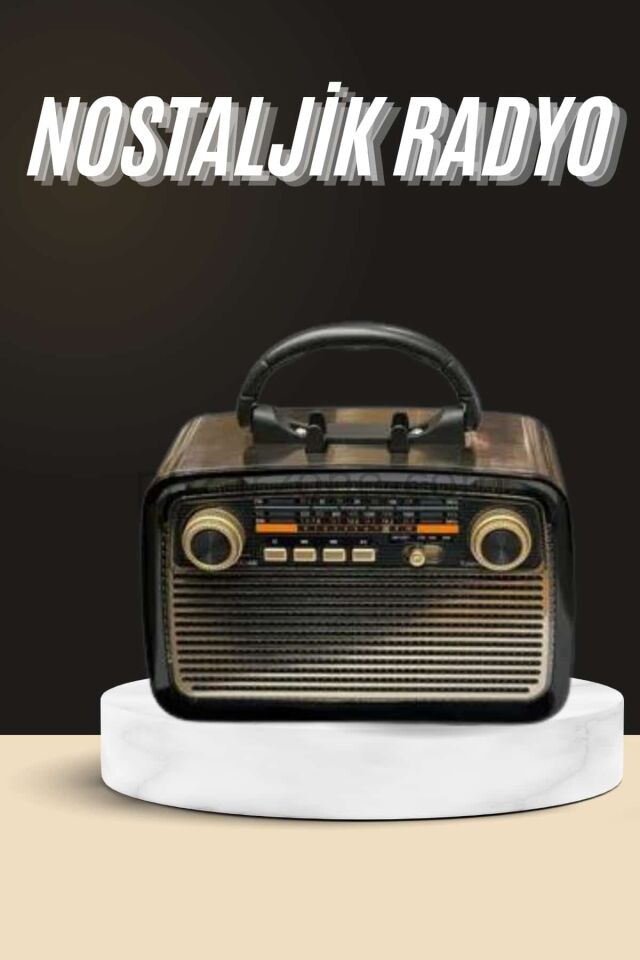 Nostaljik Radyo Bluetooth Bağlantılı Müzik Kutusu Ahşap