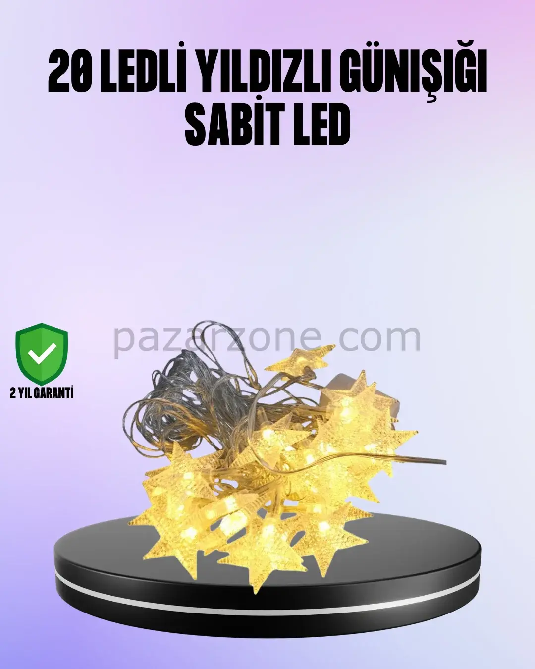 5 Metre Yıldız Şeklinde Led Şerit Işık Sabit Beyaz Aydınlatma