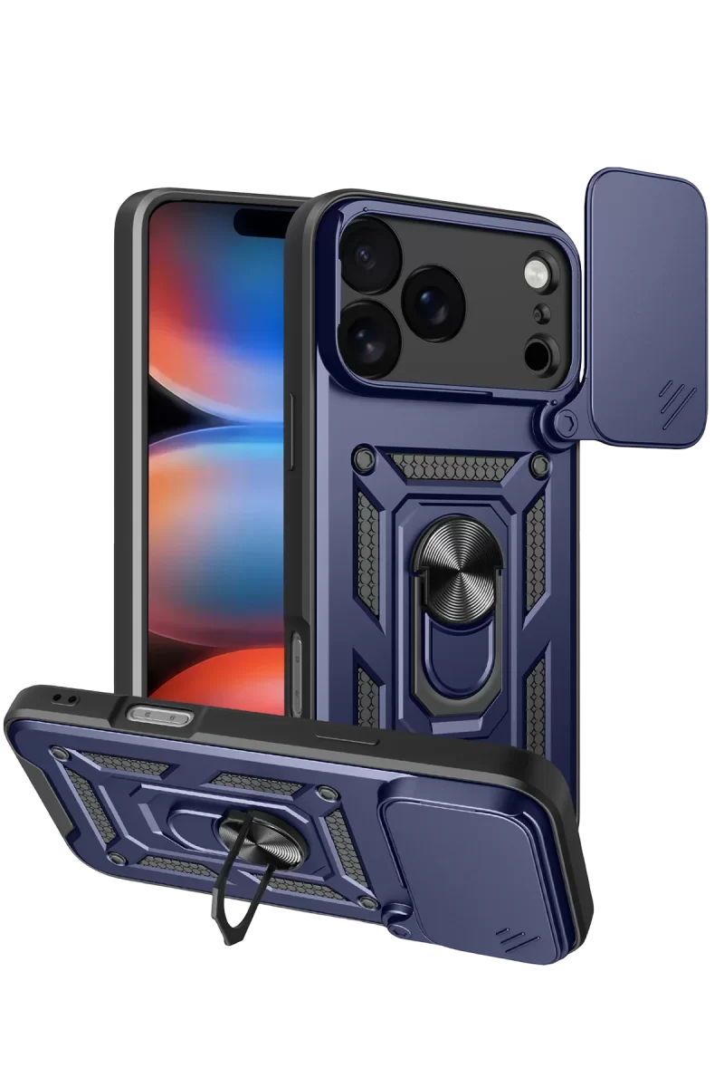 Newface Apple iPhone 17 Pro Pars Lens Yüzüklü Silikon - Lacivert