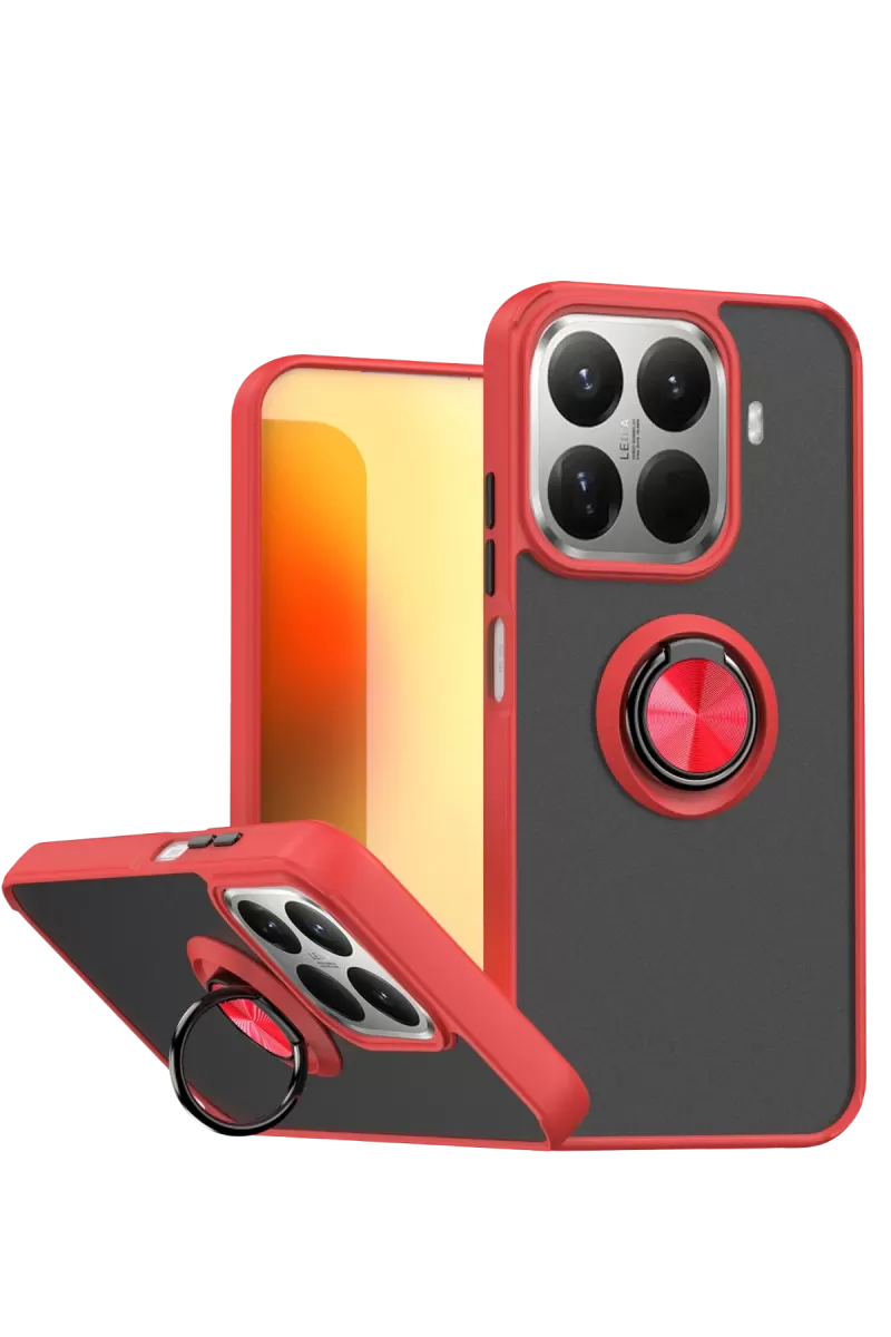 Newface Xiaomi Mi 15T Pro Montreal Yüzüklü Silikon Kapak - Kırmızı