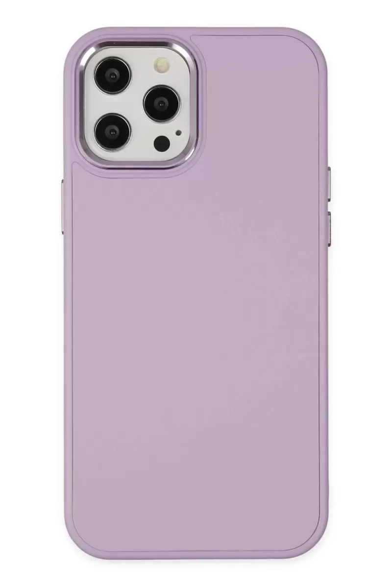 Newface Apple iPhone 12 Pro Max Kılıf Asya Deri Silikon - Lila