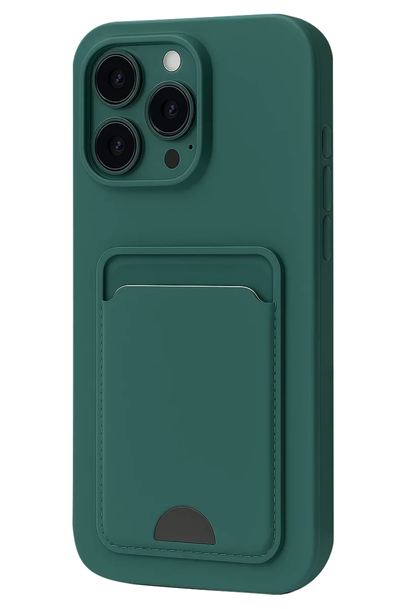 Newface Apple iPhone 16 Plus Kılıf Kelvin Kartvizitli Silikon - Koyu Yeşil