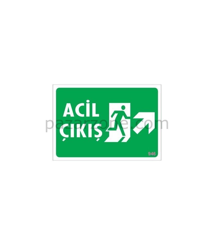 Acil Çıkış Uyarı Levhası 17,5x25 KOD: 946