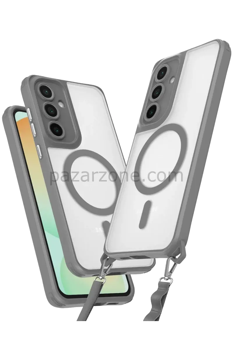 Newface Samsung Galaxy S25 Plus Kılıf Enka Magsafe Silikon Kılıf - Titan Gri
