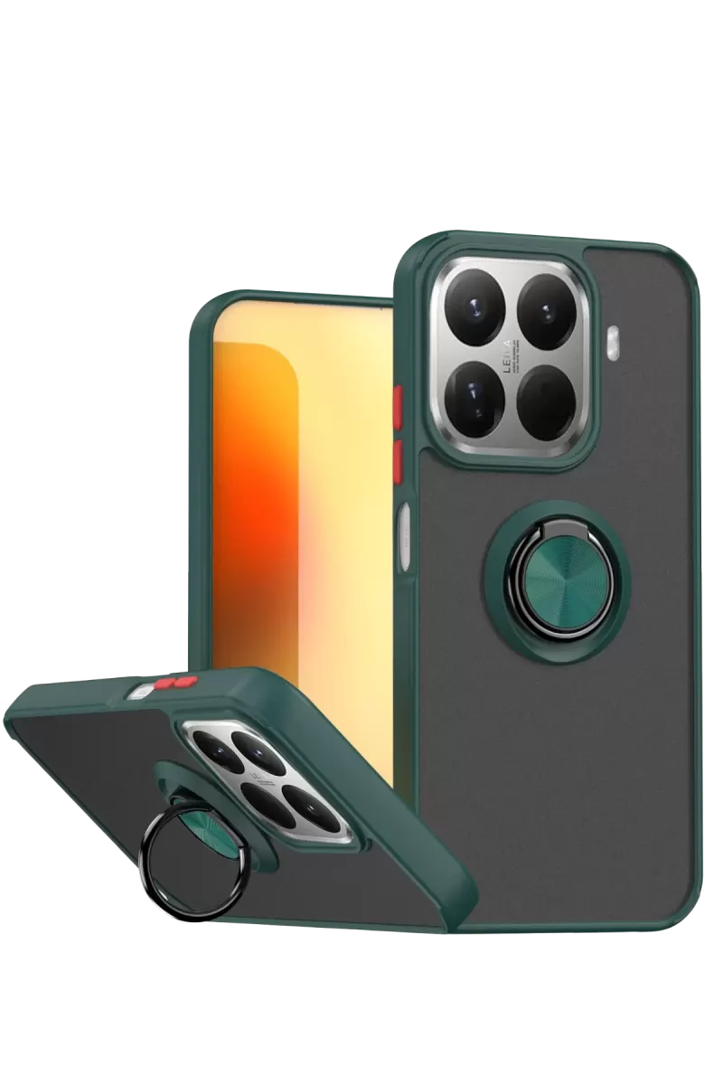 Newface Xiaomi Mi 15T Pro Montreal Yüzüklü Silikon Kapak - Yeşil