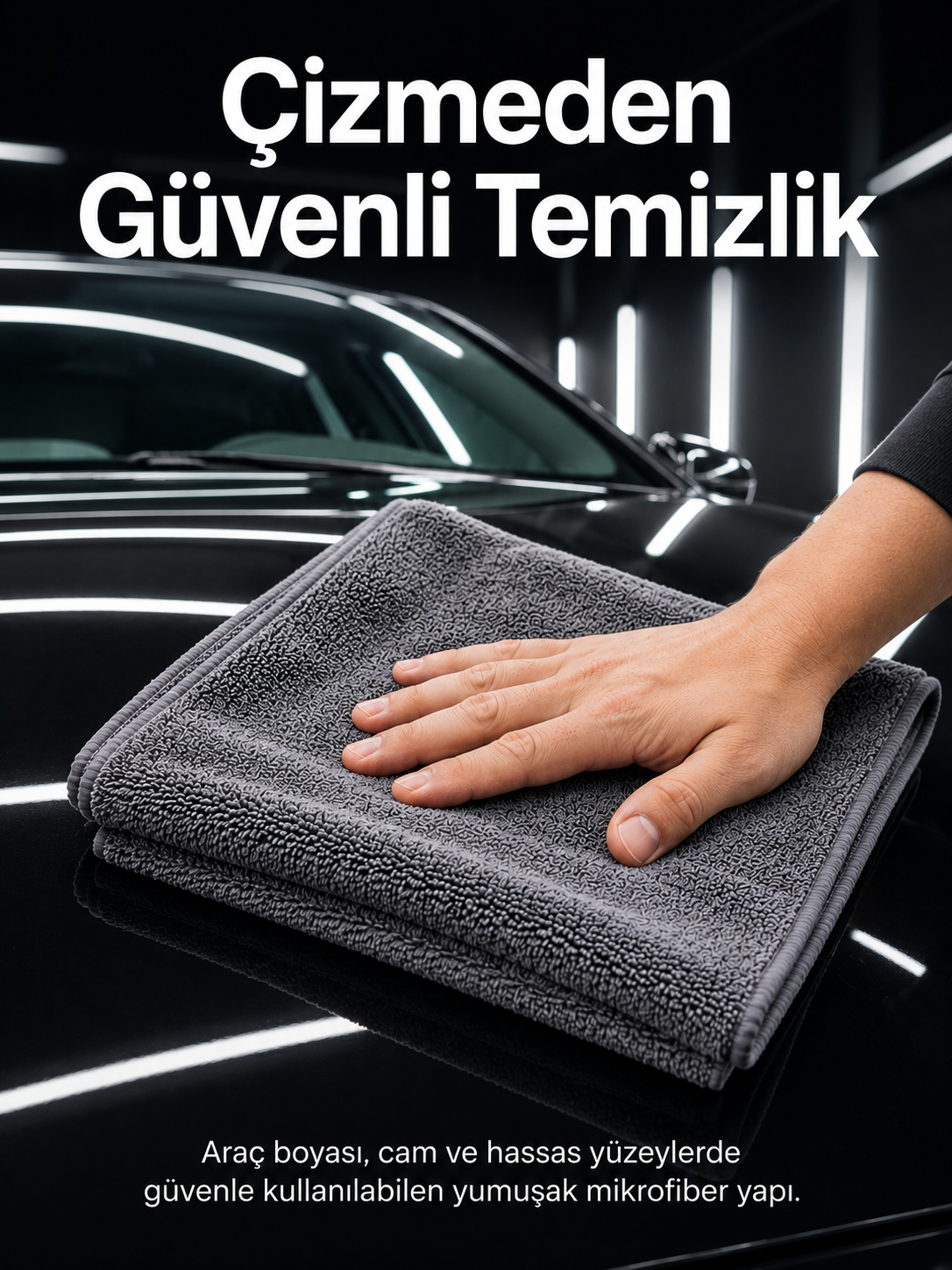 Mikrofiber Araç Temizlik Bezi 50x70 cm Oto Yıkama Sonrası Kurulama ve Parlatma Bezi