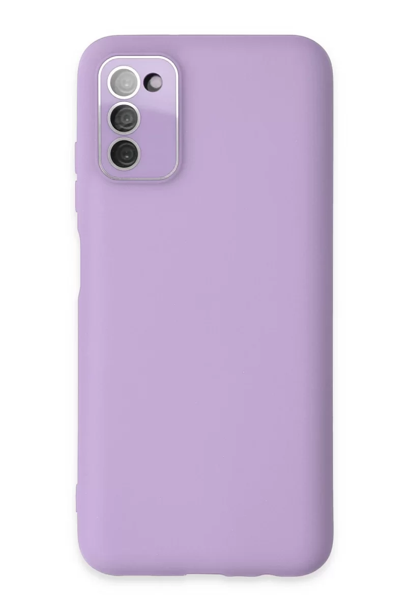 Newface Samsung Galaxy A03S Kılıf Lansman Glass Kapak - Lila