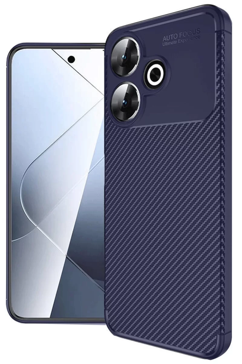 Newface Xiaomi Redmi 13 4G Kılıf Auto Focus Karbon Kapak - Lacivert