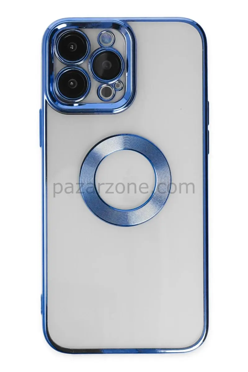 Newface Apple iPhone 14 Pro Max Kılıf Slot Silikon - Mavi