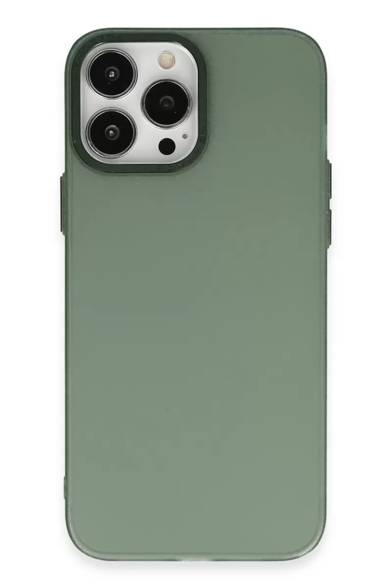 Newface Apple iPhone 13 Pro Max Kılıf Modos Metal Kapak - Koyu Yeşil