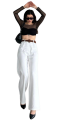 Beli Kemerli  Pantolon - BEYAZ