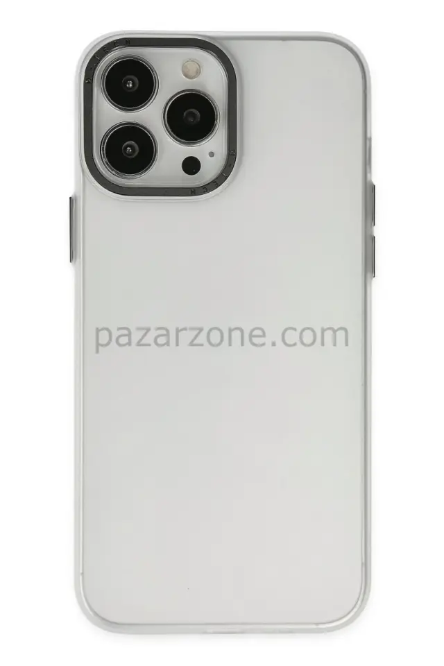 Newface Apple iPhone 13 Pro Max Kılıf Modos Metal Kapak - Şeffaf