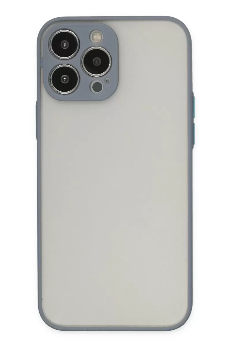 Newface Apple iPhone 13 Pro Max Kılıf Montreal Silikon Kapak - Gri