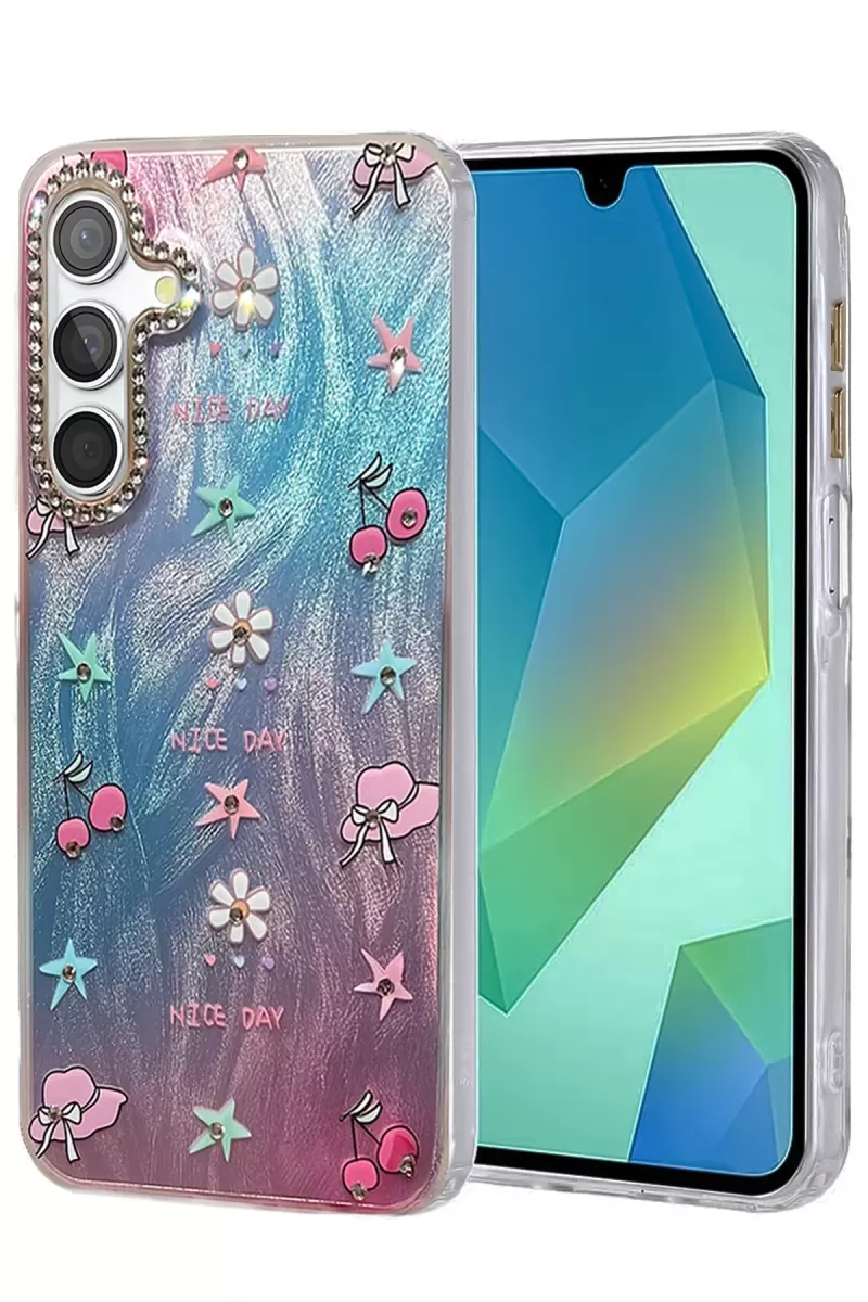Newface Samsung Galaxy A15 4G Kılıf Blade Aynalı Desenli Kapak - Desen 4
