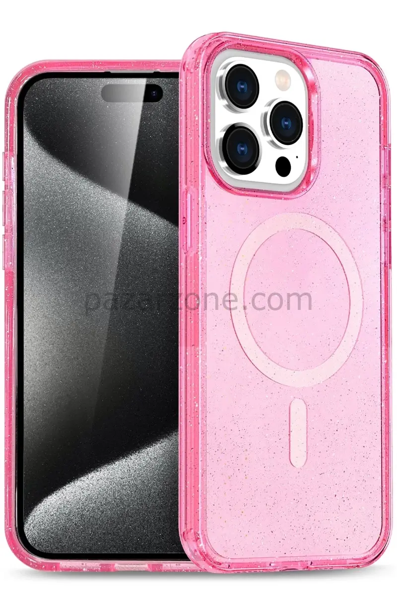 Newface Apple iPhone 14 Pro Max Kılıf Star Magsafe Kapak - Pembe