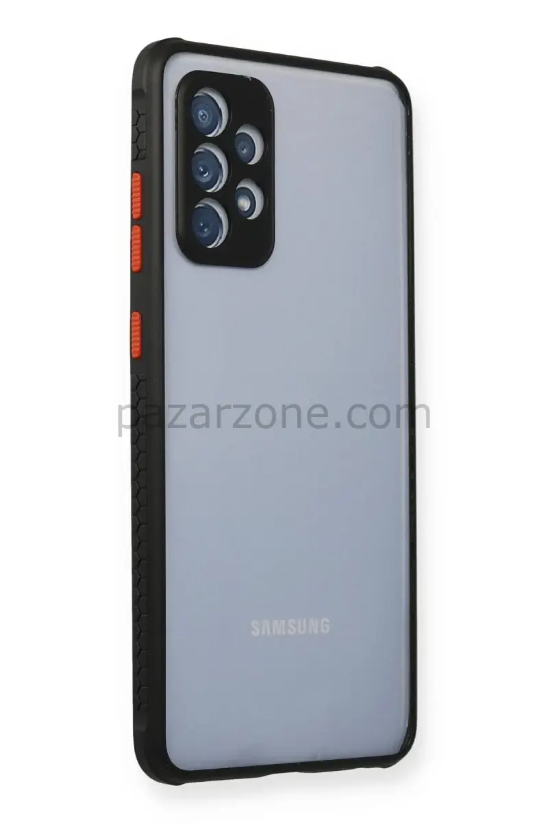 Newface Samsung Galaxy A72 Kılıf Miami Şeffaf Silikon - Siyah