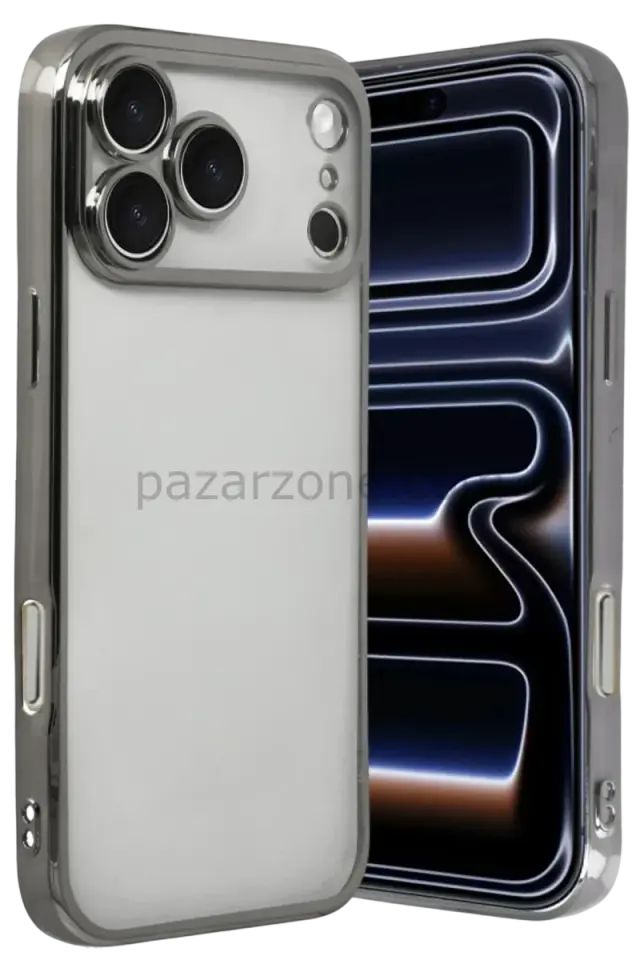 Newface Apple iPhone 17 Pro Razer Lensli Silikon - Titan Gri