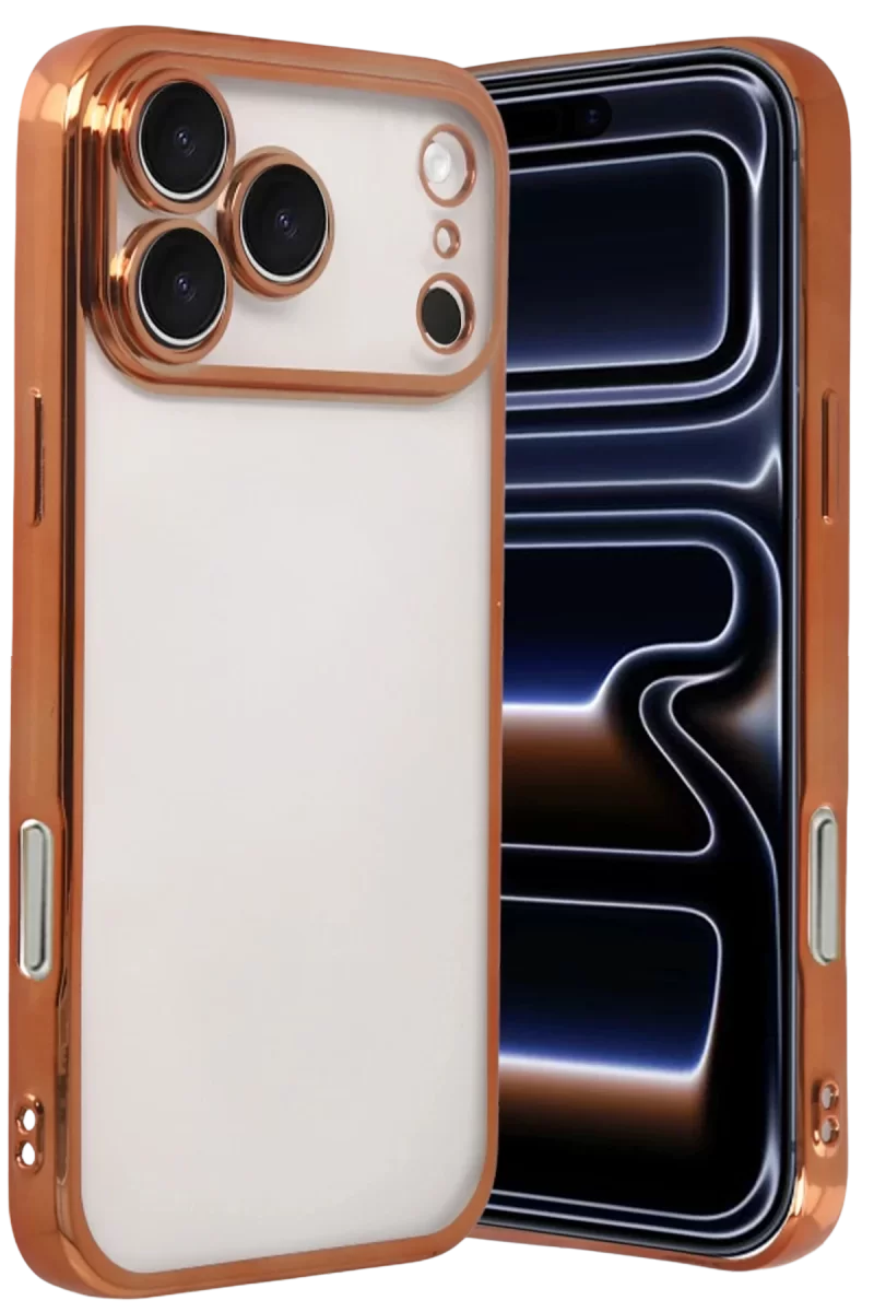 Newface Apple iPhone 17 Pro Razer Lensli Silikon - Turuncu