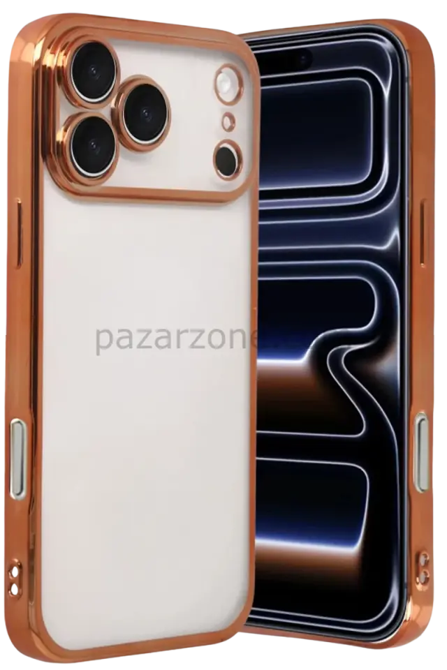 Newface Apple iPhone 17 Pro Razer Lensli Silikon - Turuncu