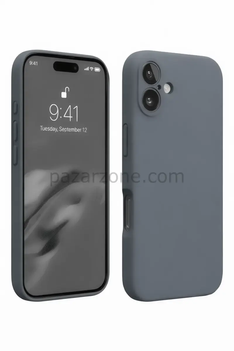 Newface Apple iPhone 16 Plus Kılıf Nano içi Kadife Silikon - Gri