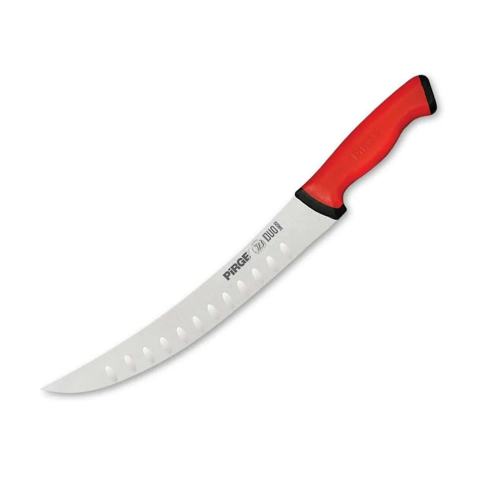 Pirge 34622 Duo Kıvrık Nusret Tip Oluklu Et Doğrama, Kesme, Dilimleme, Trimleme Bıçağı 21 Cm - Kaymaz Sap