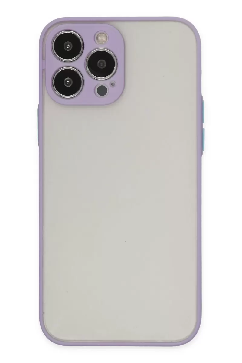 Newface Apple iPhone 13 Pro Max Kılıf Montreal Silikon Kapak - Mor