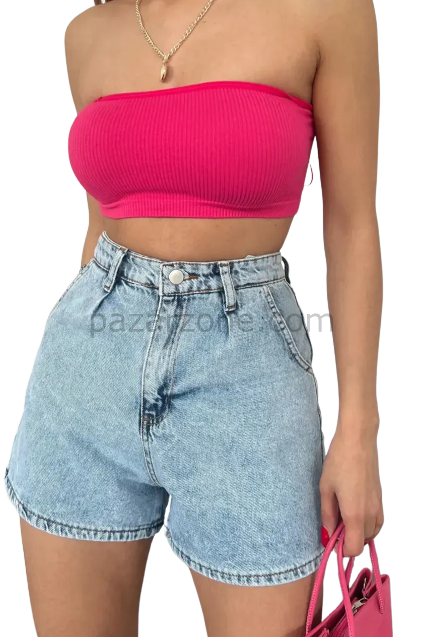 Denim Şort Cepli