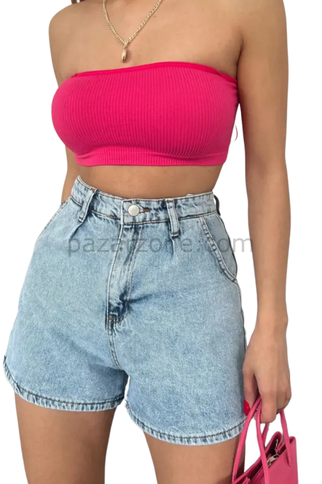 Denim Şort Cepli