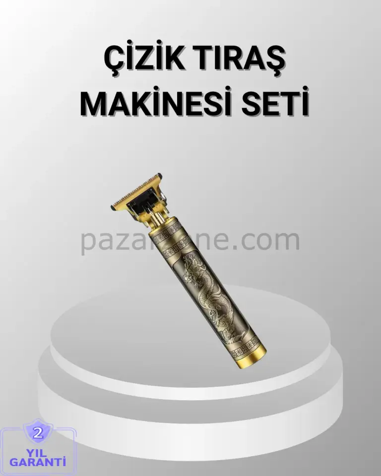 Şarjlı T Bıçaklı Saç ve Sakal Tıraş Makinesi – 3 Başlıklı, Güçlü Motorlu, 2 Saat Kullanım