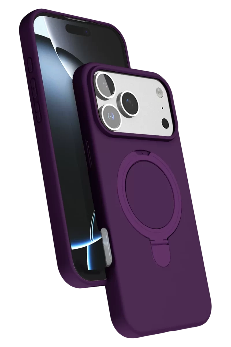 Newface Apple iPhone 17 Pro Regal Magsafe Standlı Kapak - Derin Mor