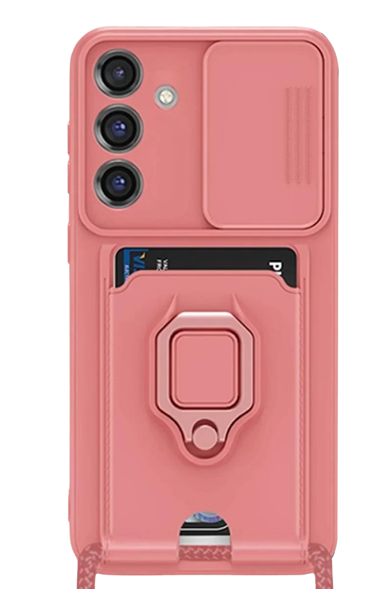 Newface Samsung Galaxy S25 Plus Kılıf Zuma Kartvizitli Yüzüklü Silikon - Pembe