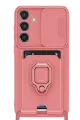 Newface Samsung Galaxy S25 Plus Kılıf Zuma Kartvizitli Yüzüklü Silikon - Pembe