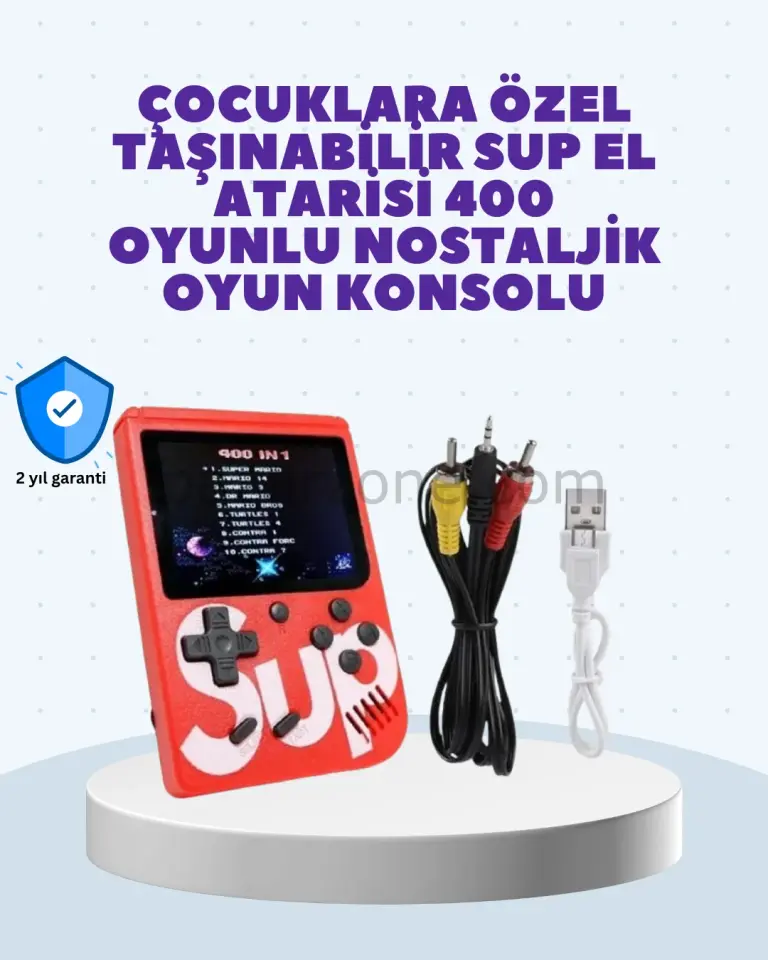 Şarjlı Taşınabilir El Oyun Konsolu 400 Oyun