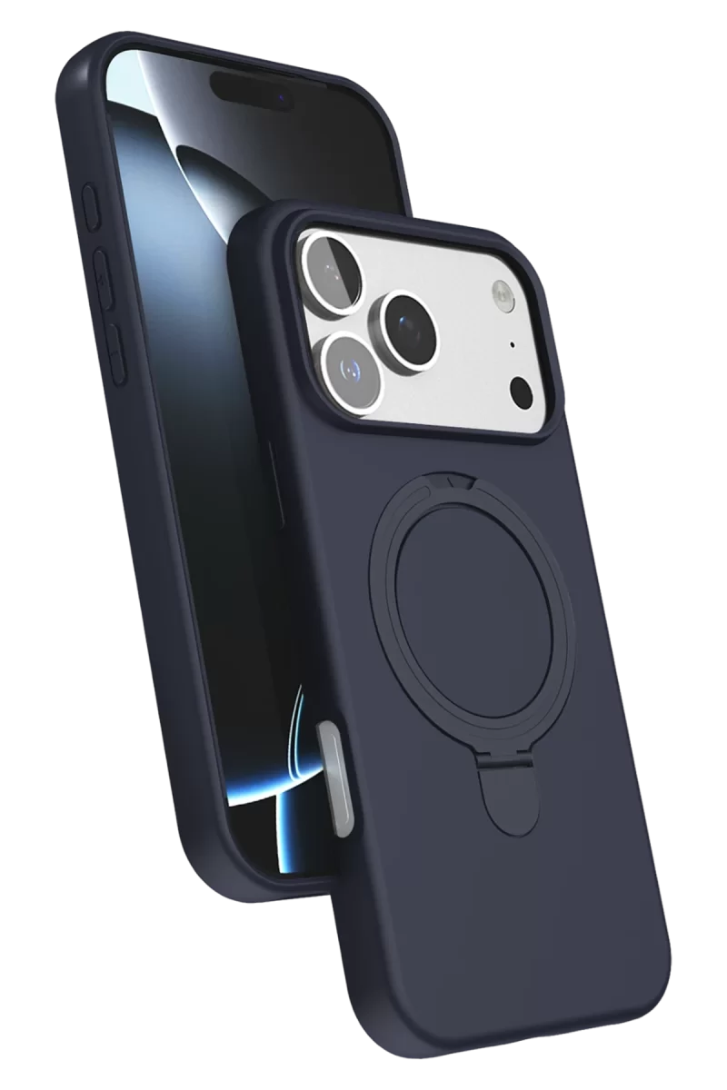 Newface Apple iPhone 17 Pro Regal Magsafe Standlı Kapak - Lacivert