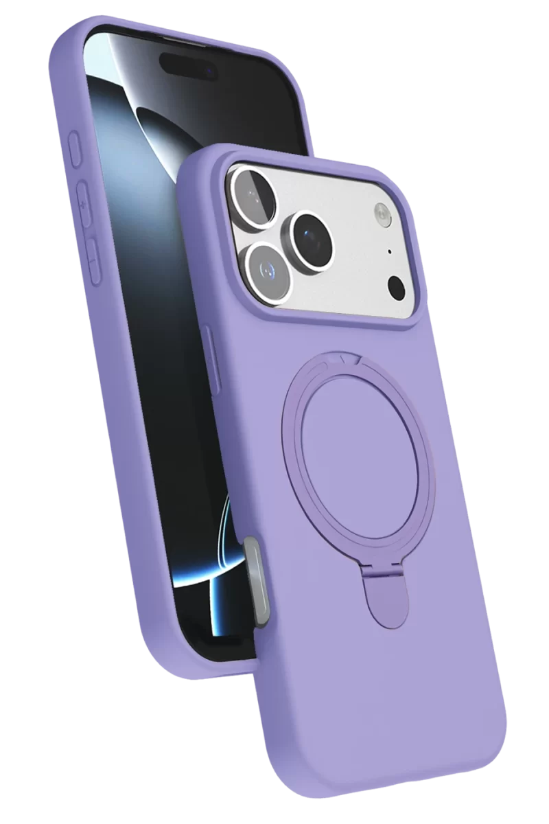 Newface Apple iPhone 17 Pro Regal Magsafe Standlı Kapak - Lila