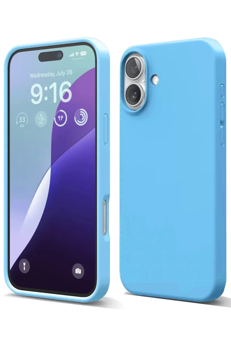 Newface Apple iPhone 16 Plus Kılıf Nano içi Kadife Silikon - Mavi