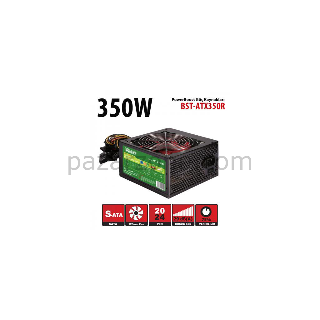 PowerBoost BST-ATX350R 350W, Sata, 12cm Fan,  BOX PSU