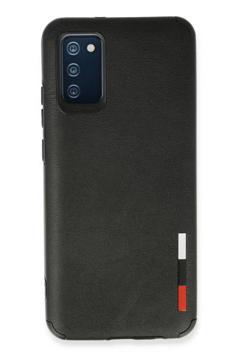 Newface Samsung Galaxy A03S Kılıf Loop Deri Silikon - Siyah