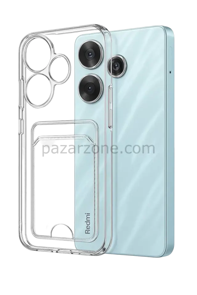 Newface Xiaomi Redmi 13 4G Kılıf Kart Şeffaf Silikon - Şeffaf