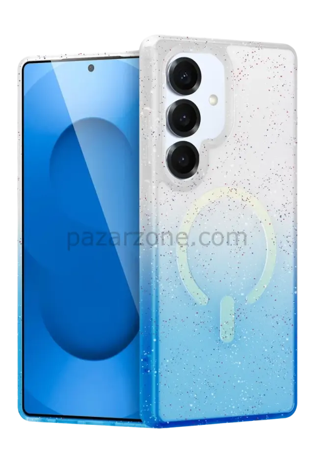 Newface Samsung Galaxy S25 Plus Pummel Shiny Magsafe Kapak - Mavi