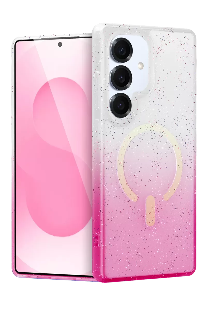 Newface Samsung Galaxy S25 Plus Pummel Shiny Magsafe Kapak - Pembe
