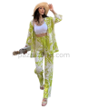 Alt Üst Takım Kimono- Desenli-Yeşil