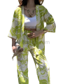 Alt Üst Takım Kimono- Desenli-Yeşil