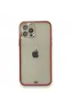 Newface Apple iPhone 12 Pro Kılıf Liva Taşlı Silikon - Kırmızı